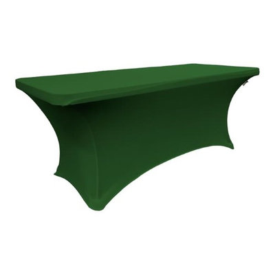 LA Linen TCSpandex96x48x30-GreenEmeraldX32 Rectangular Spandex King Size Tablecloth Emerald Green - 96 x 48 x 30 in.