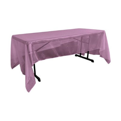LA Linen TCOrgz60X126-EggplantO42 Sheer Mirror Organza Rectangular Tablecloth Eggplant - 60 x 126 in.