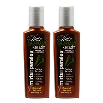 Mirta De Perales Keratin Hair Serum with Argan Oil 4oz Pack of 2