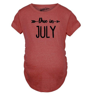 Crazy Dog TShirts - Maternity Due In July Funny T shirts Pregnant Shirts Announce Pregnancy Month Shirt
