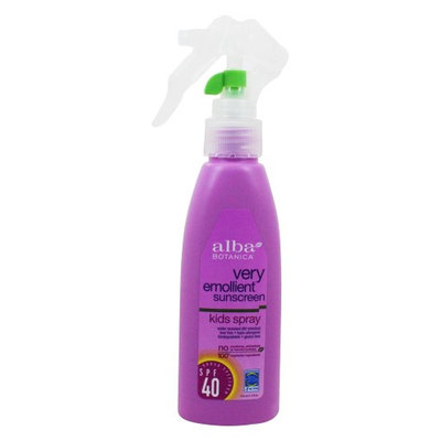 Alba Botanica - Very Emollient Sunscreen Natural Protection Kids Spray 40 SPF - 4 oz.(pack of 6)