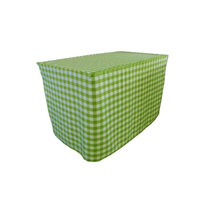 LA Linen TCcheck-fit-72x30x30-LimeK84 Fitted Checkered Tablecloth White & Lime - 72 x 30 x 30 in.