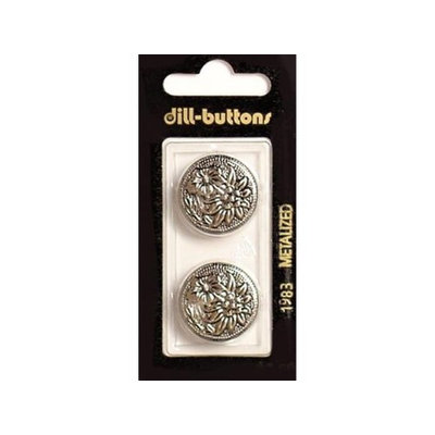 Dill Buttons 23mm 2pc Shank Antique Silver