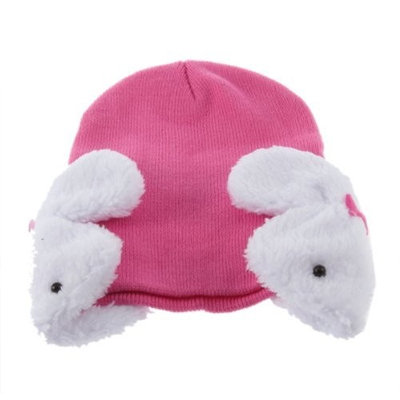 YKS Baby Toddler Kids Boys Girl Winter Ear Flap Warm Hat Beanie Cap Crochet Rabbit Deep Pink
