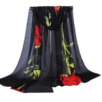 Datework Women Rose Long Soft Wrap Scarf