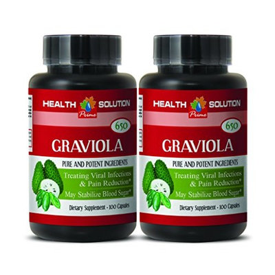 Antioxidant - GRAVIOLA EXTRACT 650 Mg - Graviola pure - 2 Bottles 200 Capsules