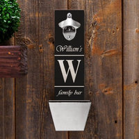 Personalized Wall-Mounted Bottle Opener - Family Bar