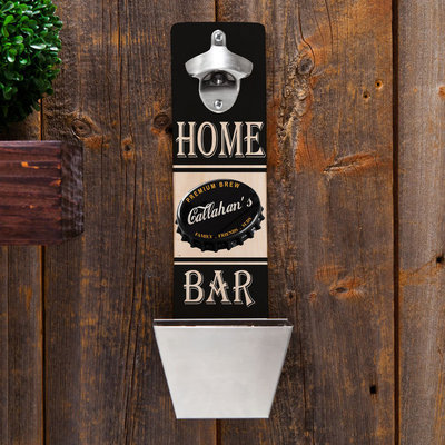 Personalized Wall-Mounted Bottle Opener - Home Bar