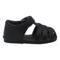 Angel Baby Boys Black Fisherman Strap Bow Sandals Shoes 4 Baby-7 Toddler