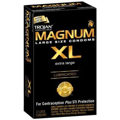 Trojan Magnum XL Lubricated Latex Condoms-12 ct (Quantity of 2)