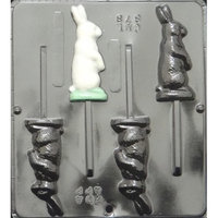 878 Bunny Standing Lollipop Chocolate Candy M
