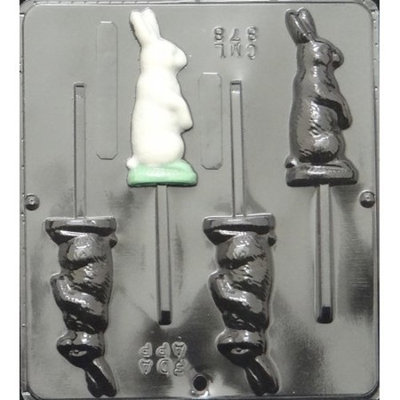 878 Bunny Standing Lollipop Chocolate Candy M