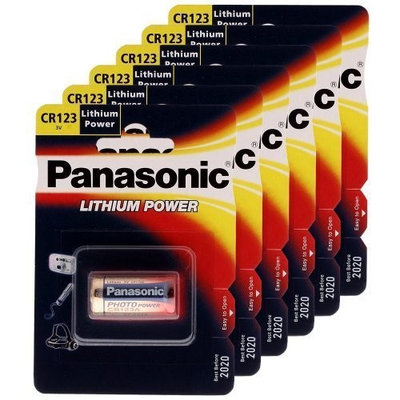 Panasonic CR-123A Lithium Camera Batteries 6 battery value pack