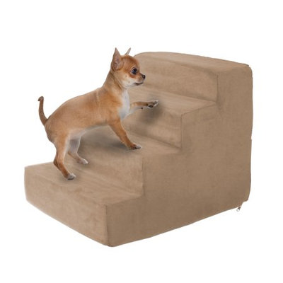 Trademark Global Llc High Density Foam Pet Stairs 4 Steps with Machine Washable Zippered Removeable Micro-Fiber Cover with non-slip bottom by PETMAKER