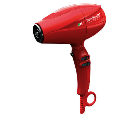 BaByliss MID SIZE Nano Titanium Hair Blow Dryer with Ferrari Designed V12 - 2000 Watt Engine, 2 Variably Shaped Accessory Nozzles Included