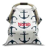 Liz and Roo Nautical Car Seat Cover in Navy/White