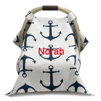 Liz and Roo Nautical Car Seat Cover in Navy/White