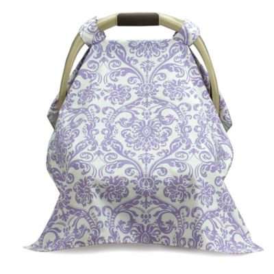 Liz and Roo Car Seat Carrier Cover in Lavender/White