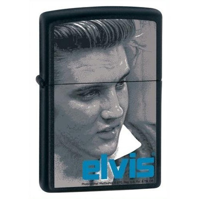 Zippo Lighter Elvis Blue, Black Matte