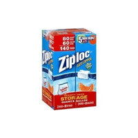 Ziploc Bags Gallon & Quart Double Zipper Variety Pack (Total of 204 All Purpose Storage Bags)