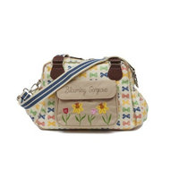 Pink Lining Blooming Gorgeous Zipper Bag, Navy Bows