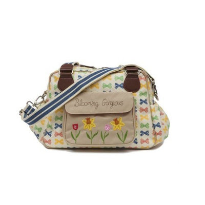 Pink Lining Blooming Gorgeous Zipper Bag, Navy Bows