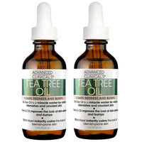 Advanced Clinicals Tea Tree Oil for Redness and Bumps. Tea tree oil For face, body, and feet. 1.8oz bottle - set of two.