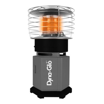 Dyna-glo 10K BTU HeatAround360 Portable Propane Heater in Black, Grey/Black