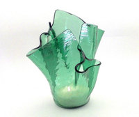 Vase Candle Sea Green Cathedral Reusable Glass Vase and a Spring Rain Half Candle (Pack of 2)