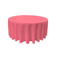 LA Linen TCpop132R-HotPinkP38 Polyester Poplin Tablecloth Hot Pink - 132 in. Round