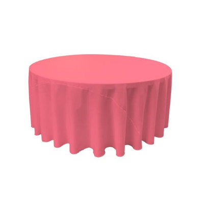 LA Linen TCpop132R-HotPinkP38 Polyester Poplin Tablecloth Hot Pink - 132 in. Round