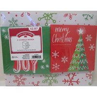 Ideal Box Company HOLIDAY TIME - 4 PACK CANDLE GIFT BOXES, PRINT, RED, GREEN, WHITE