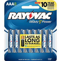 Rayovac Alkaline AAA Batteries, 824-8CF, 8-Pack