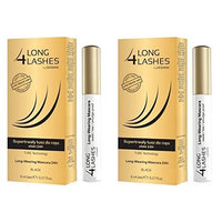 Long 4 Lashes by Oceanic, Long-Wearing Mascara 24H, Black, 8 ml (Pack of 2) + FREE Makeup Blender