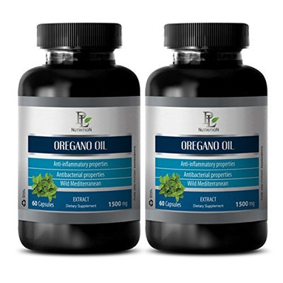 Antioxidant anti inflammatory - OREGANO OIL EXTRACT 1500mg - Wild oregano oil - 2 Bottles 120 Capsules
