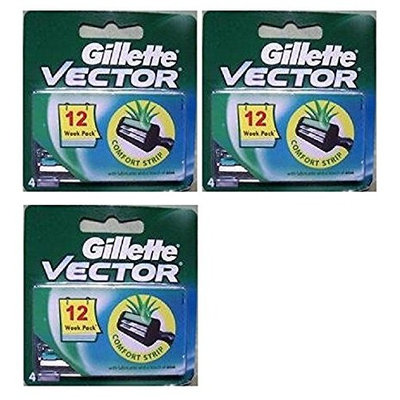 Vector Plus Refill Razor Blades 4 ct. (Pack of 3) + FREE Schick Slim Twin ST for Sensitive Skin