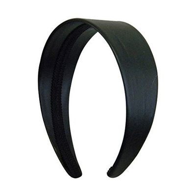 Black 2 Inch Wide Leather Like Headband Solid Hair band for Women and Girls by Motique Accessories