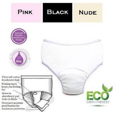 Care Apparel 2465-2X-AST 6 oz - 2XL Ladies Reusable Incontinence Panty Assorted Colors - Pack of 3