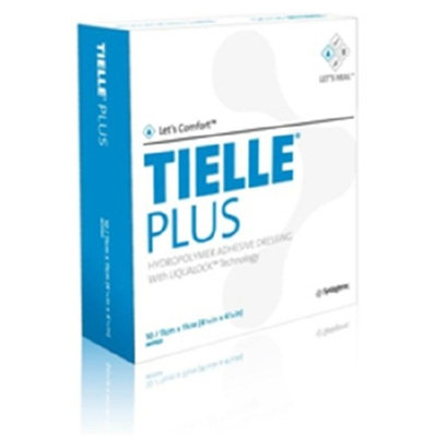 Foam Dressing TIELLE Plus 4.25 X 4.25 Inch Square Adhesive Sterile Box of 10