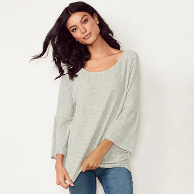 Women's LC Lauren Conrad Printed Bell Sleeve Top