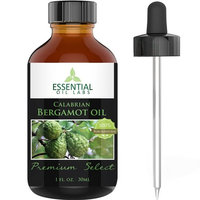 Bergamot Oil - Citrus Bergamia - 100% Pure and Natural - Therapeutic Grade 1 fl ounce with Glass Dropper - Benefits for Mood, Skin and Pain - Premium Select by Essential Oil Labs