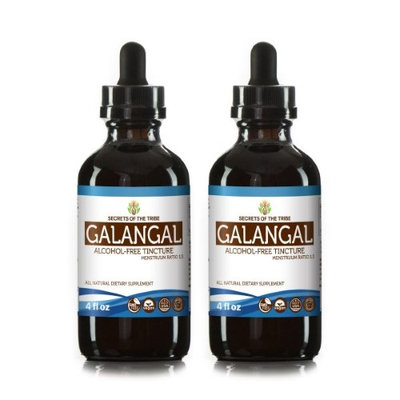 Secrets Of The Tribe Galangal Tincture Alcohol-FREE Extract, Organic Galangal (Alpinia Galangal) Dried Root 2x4 oz