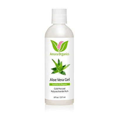 Amara Organics Aloe Vera Gel from Organic Cold Pressed Aloe, 8 fl. oz.