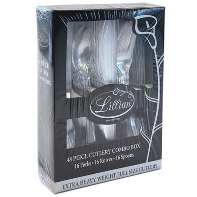 Lillian Cutlery, Combo Pack, Clear, 48 Ct