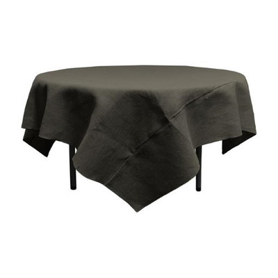 LA Linen TCBurlap90x90-Black Dyed Natural Burlap Tablecloth Square Black - 90 x 90 in.