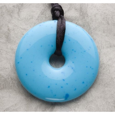 Teething Bling Donut Teething Necklace Pendant by Smart Mom (Turquoise)