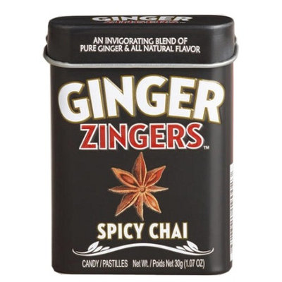 Ginger Zingers Spicy Chai Flavored Candy 1.07 Ounce Tins, (Pack of 12)