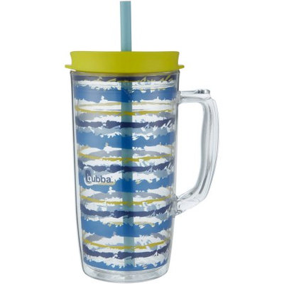 bubba Envy Dual-Wall Insulated Mug, 48 oz, Seaside Stripes Citron Pop