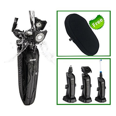 Shaver For Men,Professional Wireless Electric Razor Rotary 4D Shaver, 4 In 1 Cordless Waterproof Nose Hair Trimmer Toothbrush Bag Set,Washable Wet &Dry Shavers...