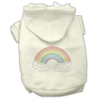 Mirage Pet Products Rhinestone Rainbow Hoodies, Size 18, Cream